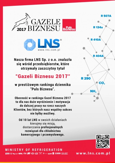 Gazela Biznesu dla LNS Sp. z o.o. 