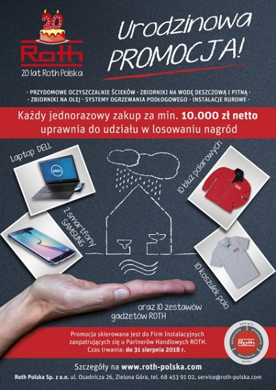 Promocja z okazji 20-lecia firmy ROTH Polska
