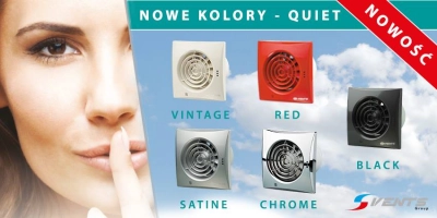 Wentylatory osiowe niskoszumowe z serii Quiet dostępne w różnych kolorach