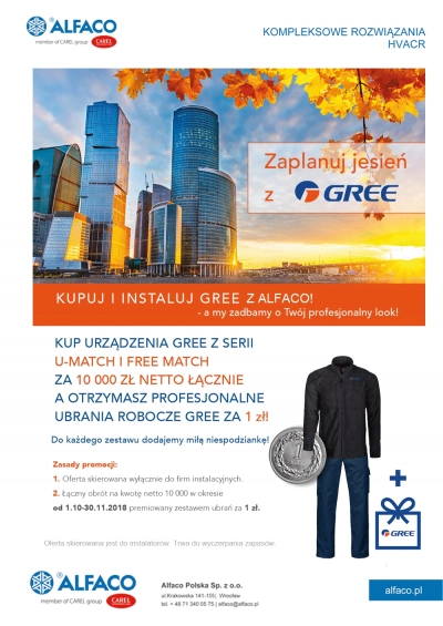 Promocja Alfaco  - Zaplanuj jesień z GREE