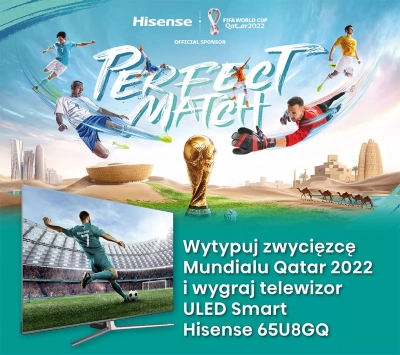 Wytypuj zwycięzcę Mundialu Qatar 2022 i wygraj telewizor ULED Hisense 65 cali