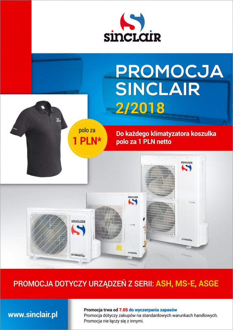 Sinlacir promocja - kup klimatyzator otrzymaj polo za 1 PLN