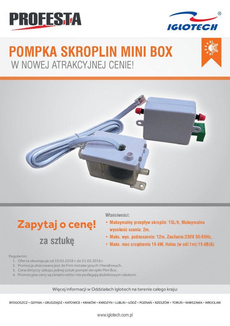 Pompka skroplin Mini Box w promocyjnej cenie! Iglotech
