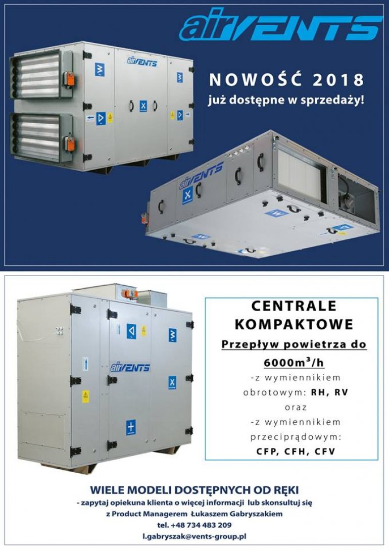 Kompaktowe centrale wentylacyjne AirVents