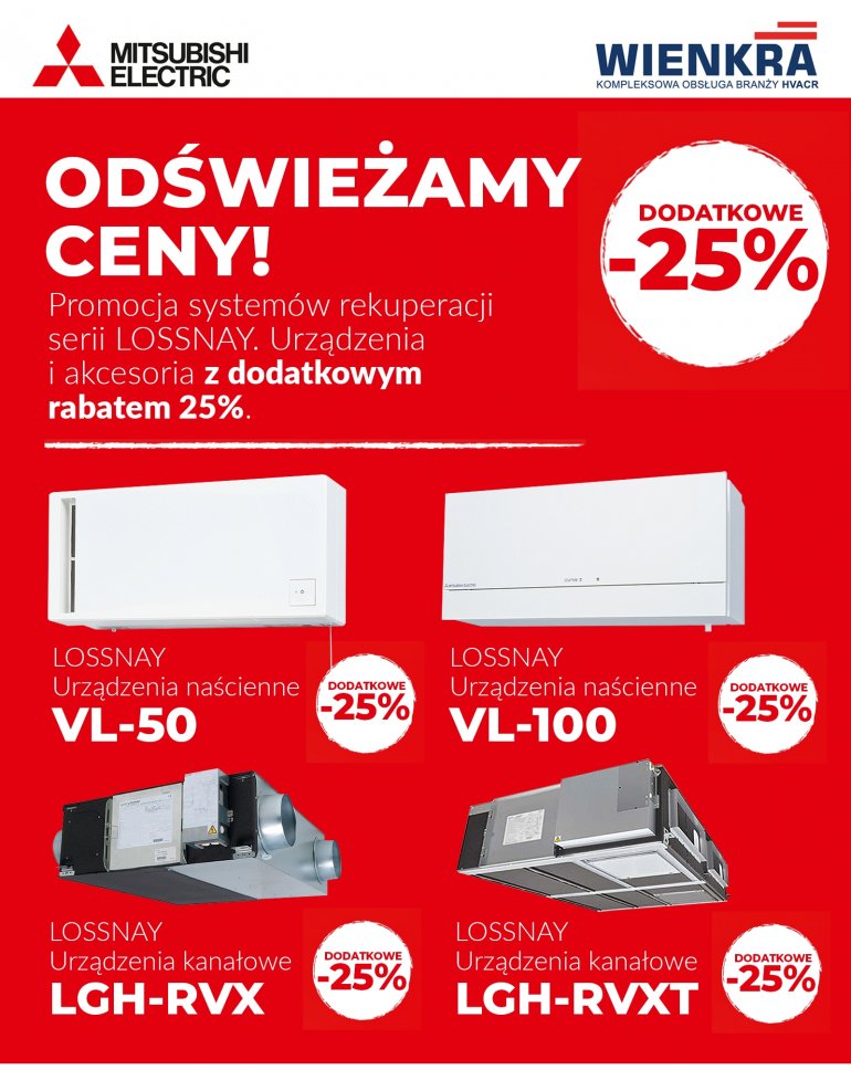 Dodatkowy rabat na centrale wentylacyjne Mitsubishi Electric | WIENKRA