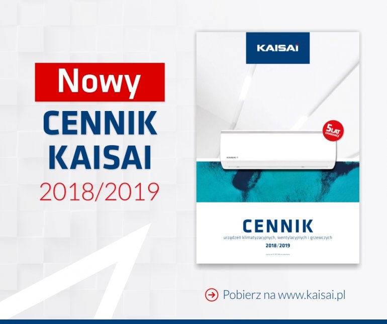 Nowy cennik KAISAI 2018/2019