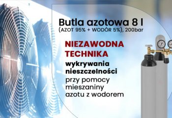 Butla z mieszaniną azotu z wodorem do wykrywania nieszczelności