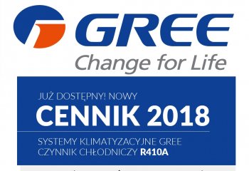 Wienkra cennik klimatyzatorów GREE R410a 2018