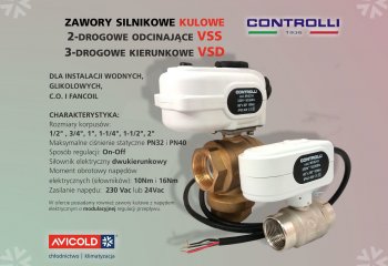 Zawory kulowe z napędem elektrycznym Controlli w ofercie Avicold
