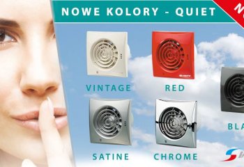 Wentylatory osiowe niskoszumowe z serii Quiet dostępne w różnych kolorach
