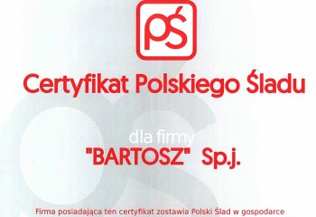 Bartosz kolejny rok zostawia Polski Ślad w gospodarce