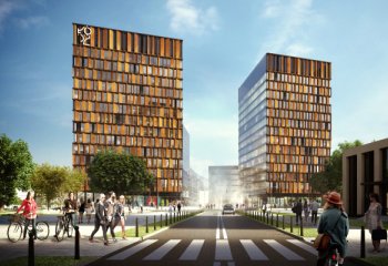 Druga część Bramy Miasta w budowie