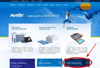Program doboru rekuperatorów od Pro-Vent