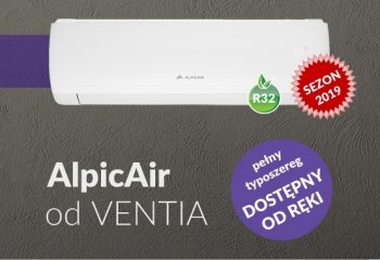 Klimatyzatory AlpicAir od VENTIA. Sezon 2019! Nowości dostępne z magazynu