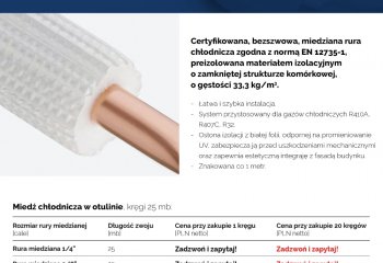Włoska miedź chłodnicza w otulinach w promocyjnych cenach | WIENKRA