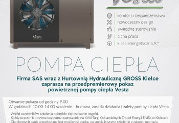 Przedpremierowy pokaz pompy ciepła SAS VESTA w Hurtowni GROSS Kielce