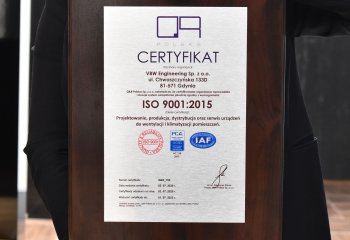 VBW otrzymało Certyfikat ISO 9001:2015