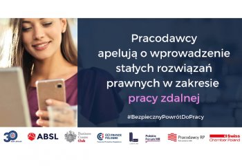 Pracodawcy apelują o wprowadzenie stałych rozwiązań w zakresie pracy zdalnej 