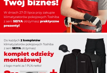 Tydzień dla Instalatorów w WIENKRA – kup klimatyzatory TOSHIBA i odbierz praktyczne prezenty!