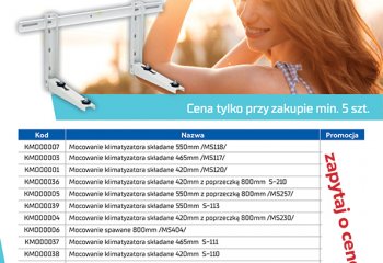 Skorzystaj z cen promocyjnych na mocowania klimatyzatora