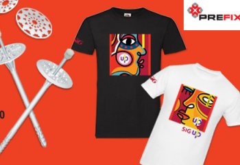 Kup kołki fasadowe lub zaślepki Prefix za 100 zł (netto), a otrzymasz T-shirt SIGup za 1 zł (netto)
