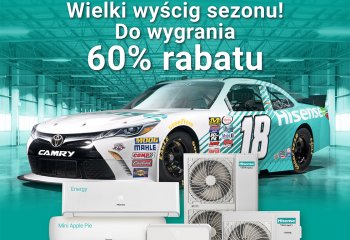Wielki wyścig sezonu! Do wygrania 60% rabatu na klimatyzatory Hisense