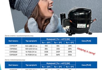 Promocja na wybrane modele sprężarek hermetycznych tłokowych