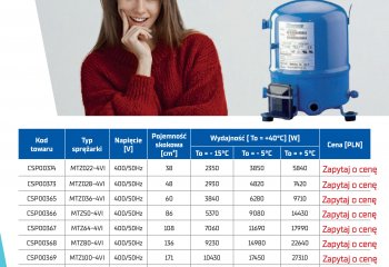 Promocja na wybrane modele sprężarek hermetycznych tłokowych Maneurop