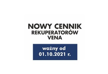 Nowy cennik rekuperatorów Vena