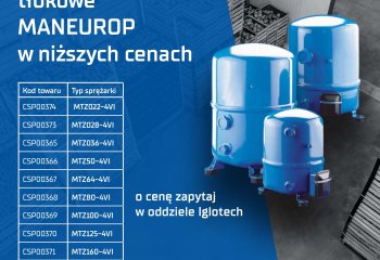 Sprężarki hermetyczne tłokowe Maneurop w niższych cenach