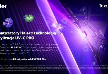 HAIER - hamowanie rozwoju SARS-CoV-2 przez Technologię Sterylizacja UV-C PRO potwierdzone certyfikatem