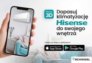 Aplikacja Hisense 3D – zaprojektowana tak, aby idealnie dopasować klimatyzator do Twojego wnętrza.