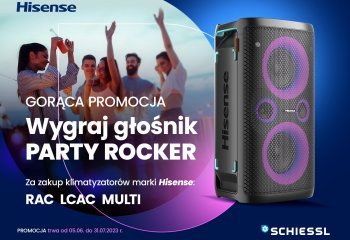 Jest Hisense, jest IMPREZA! Mamy dla Ciebie głośną i mocno imprezową promocję. 300 – watowy głośnik PARTY ROCKER marki Hisense może być Twój!
