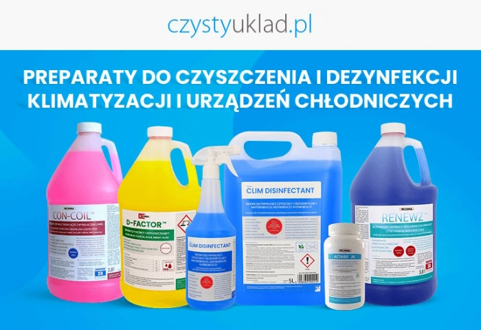 Środki do czyszczenia i dezynfekcji klimatyzacji w ofercie czystyuklad.pl