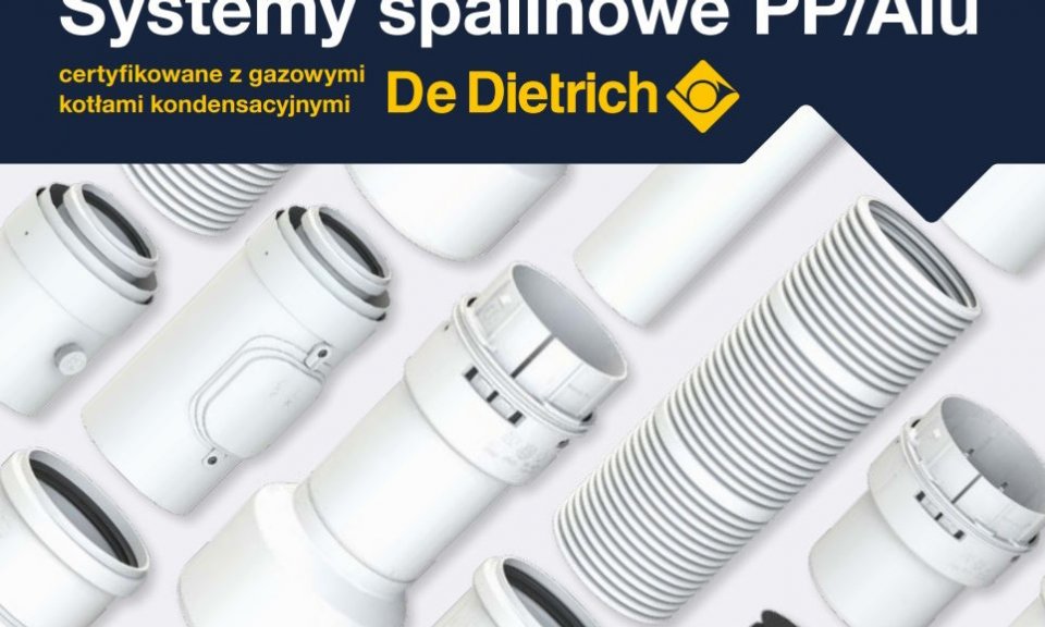 Nowość w ofercie De Dietrich: systemy odprowadzania spalin PP/Alu certyfikowane z gazowymi kotłami kondensacyjnymi De Dietrich