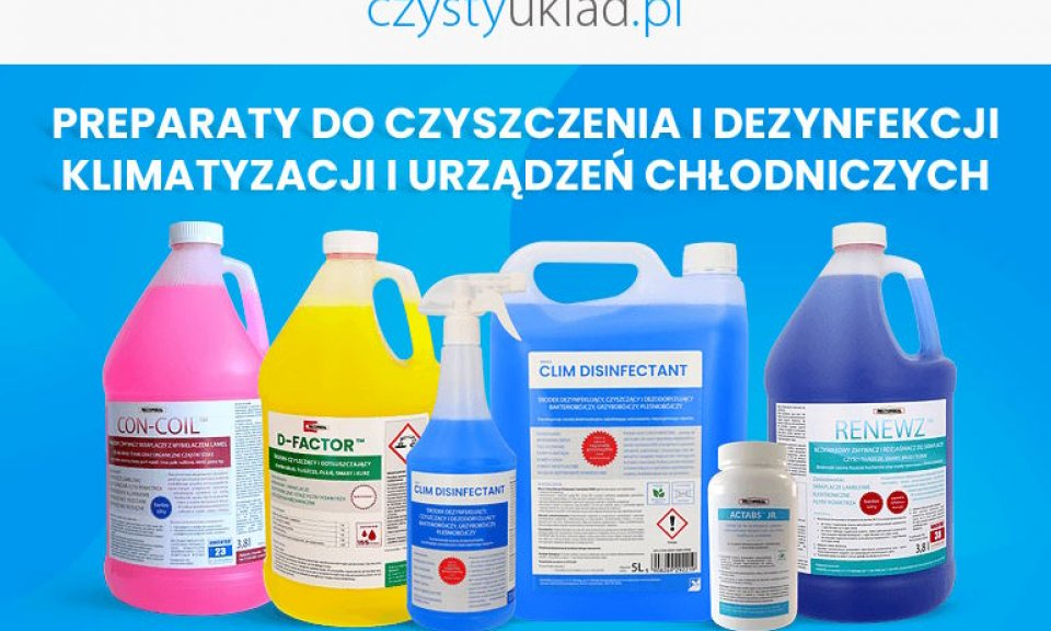 Środki do czyszczenia i dezynfekcji klimatyzacji w ofercie czystyuklad.pl