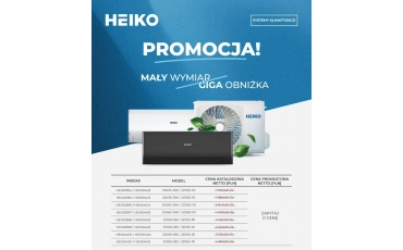 HEIKO | Mały wymiar, giga obniżka! Promocja na klimatyzatory ścienne Rosa White i Rosa Black