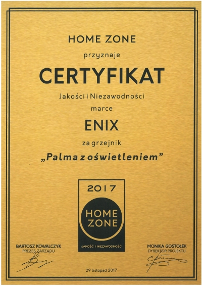 Certyfikat HOME ZONE dla ENIX