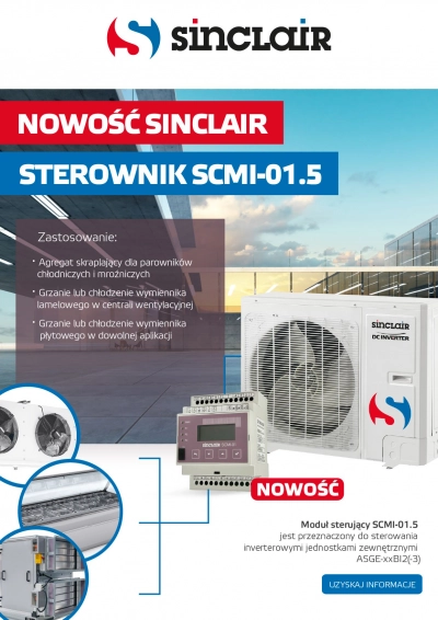 Agregat skraplający z serii ASGE-xxBI2(-3) plus sterownik SCMI-01.5 - nowość