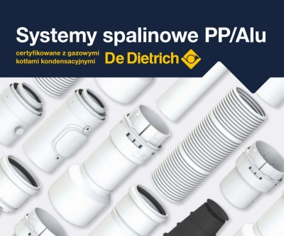 Nowość w ofercie De Dietrich: systemy odprowadzania spalin PP/Alu certyfikowane z gazowymi kotłami kondensacyjnymi De Dietrich