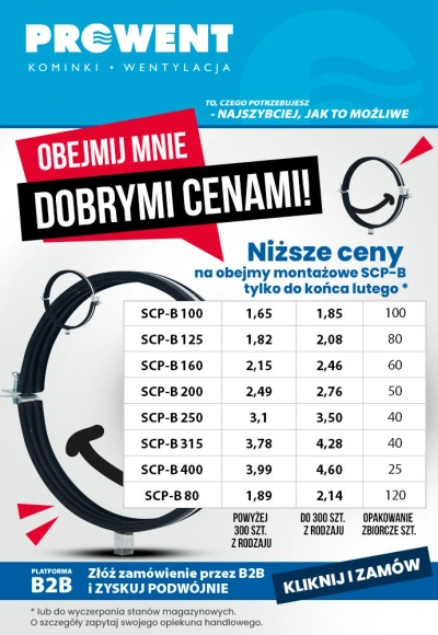 Promocyjne ceny na obejmy SCP-B do końca lutego 2025.