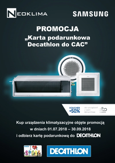 Kupuj urządzenia CAC Samsung w Neoklima i odbieraj Vouchery Decathlon | Neoklima