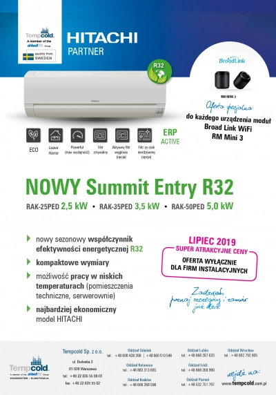  Nowy HITACHI Summit Entry R32 – super oferta!