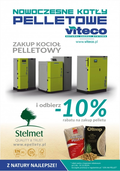 Promocja „Zakup kocioł VITECO / EKOGREŃ i odbierz 10% rabatu na zakup pelletu"