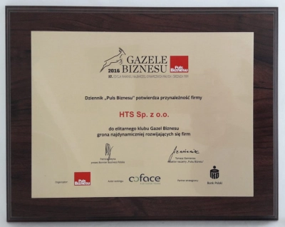 HTS laureatem gazeli biznesu 2016