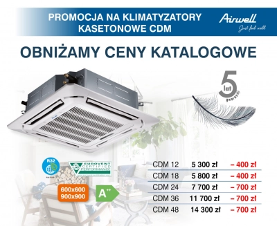 Promocja na klimatyzatory kasetonowe CDM Airwell