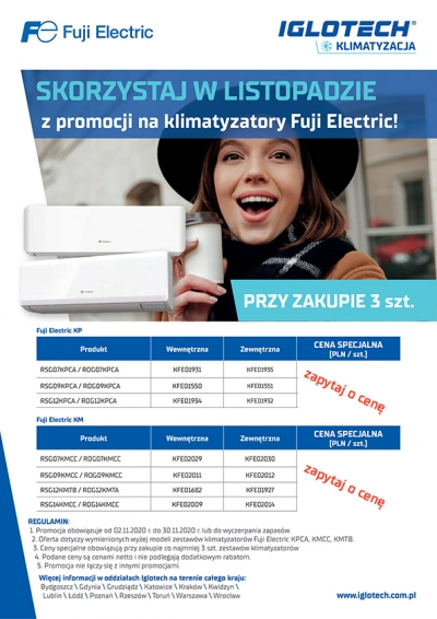 Skorzystaj w listopadzie z promocji na klimatyzatory Fuji Electric!