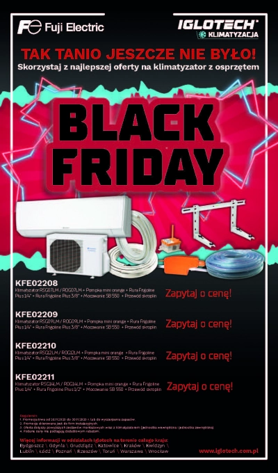Black Friday w IGLOTECH!  Skorzystaj z najlepszej oferty na klimatyzator z osprzętem
