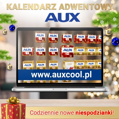 Kalendarz adwentowy AUX – Odbieraj codziennie nowe prezenty! Wejdź na www.auxcool.pl