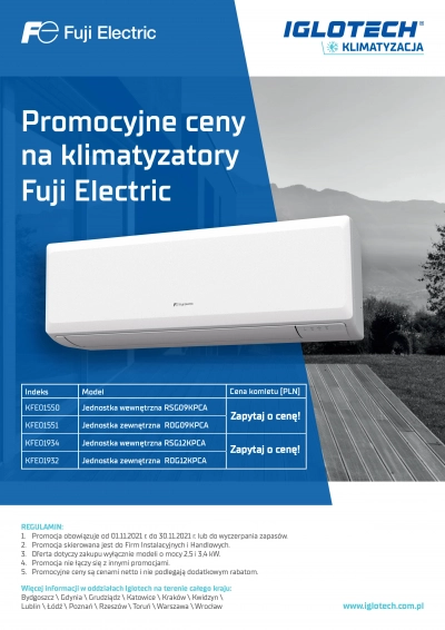 Promocyjne ceny na klimatyzatory Fuji Electric